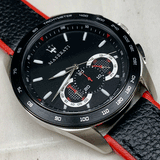  Shop Authentic Maserati Traguardo Black Dial Black Leather Strap Watch For Men - R8871612028 - Luxxuri