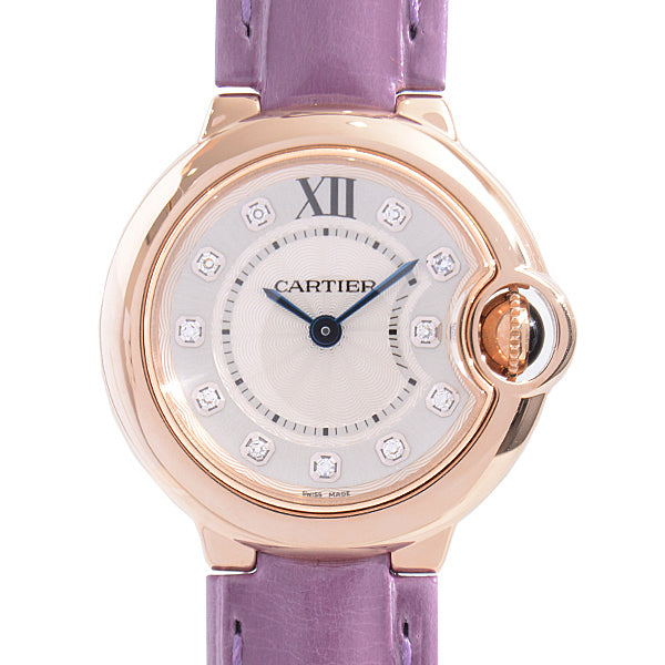  Shop Authentic Cartier Ballon Bleu Diamonds White Dial Pink Leather Strap Watch for Women - WE902050 - Luxxuri