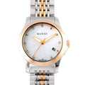  Shop Authentic Gucci G Timeless Diamonds Mother of Pearl Dial Two Tone Mesh Bracelet Watch For Women - YA126514 - Luxxuri