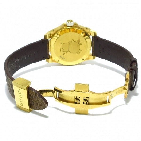  Shop Authentic Gucci Dive Doraemon Brown Dial Brown Leather Strap Watch For Men - YA136334 - Luxxuri
