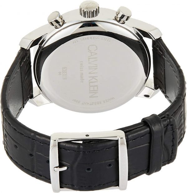  Shop Authentic Calvin Klein City Chronograph Black Dial Black Leather Strap Watch for Men - K2G271C3 - Luxxuri