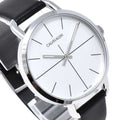  Shop Authentic Calvin Klein Evan White Dial Black Leather Strap Watch for Women - K7B231CY - Luxxuri