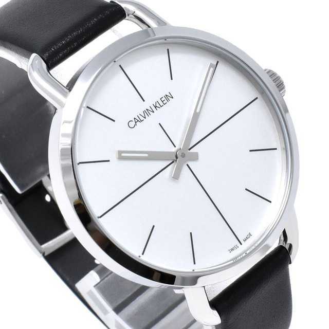  Shop Authentic Calvin Klein Evan White Dial Black Leather Strap Watch for Women - K7B231CY - Luxxuri