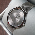  Shop Authentic Calvin Klein Minimal Grey Dial Silver Mesh Bracelet Watch for Men - K3M22124 - Luxxuri