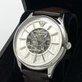  Shop Authentic Emporio Armani Meccanico White Dial Brown Leather Strap Watch For Men - AR1946 - Luxxuri