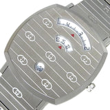  Shop Authentic Gucci Grip Quartz Silver Dial Silver Steel Strap Watch For Women - YA157410 - Luxxuri