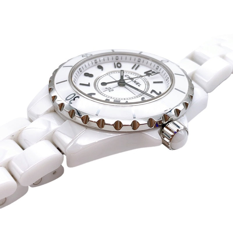  Shop Authentic Chanel J12 Quartz White Dial White Steel Strap Watch for Women - J12 H5698 - Luxxuri