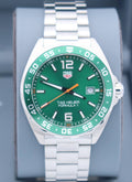 Tag Heuer Formula 1 Quartz Green Dial Silver Steel Strap Watch for Men - WAZ1017.BA0842