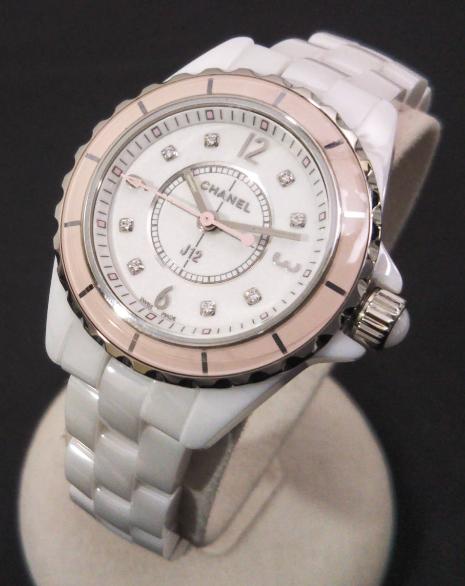  Shop Authentic Chanel J12 Quartz Diamonds Ceramic White Dial White Steel Strap Watch for Women - J12 H4466 - Luxxuri