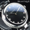  Shop Authentic Gucci Diamantissima Diamonds Black Dial Black Leather Strap Watch For Women - YA141403 - Luxxuri
