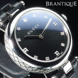  Shop Authentic Gucci Diamantissima Diamonds Black Dial Black Leather Strap Watch For Women - YA141403 - Luxxuri