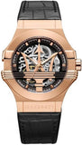  Shop Authentic Maserati Potenza Automatic Rose Gold Dial Black Leather Strap Watch For Men - R8821108002 - Luxxuri