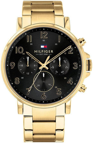  Shop Authentic Tommy Hilfiger Daniel Chronograph Black Dial Gold Steel Strap Watch For Men - 1791978 - Luxxuri