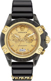  Shop Authentic Versace Icon Active Chrono Gold Dial Black Silicone Strap Unisex Watch - VEZ701623 - Luxxuri
