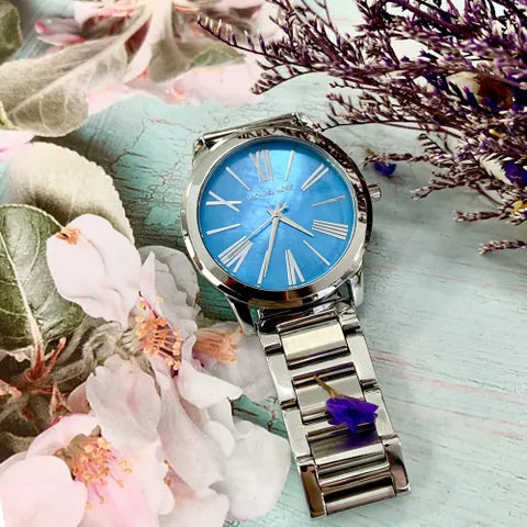  Shop Authentic Michael Kors Hartman Quartz Blue Dial Silver Steel Strap Watch For Women - MK3519 - Luxxuri