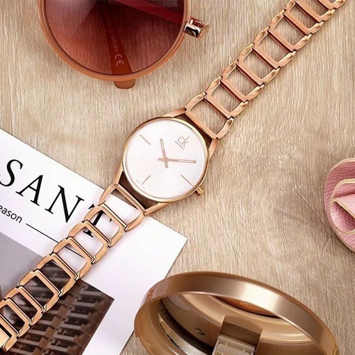  Shop Authentic Calvin Klein Stately White Dial Rose Gold Steel Strap Watch for Women - K3G23626 - Luxxuri