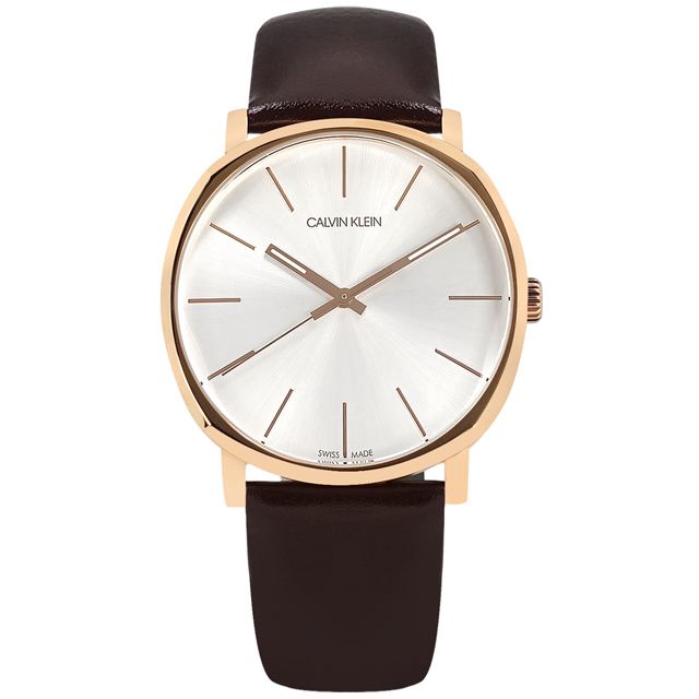 Shop Authentic Calvin Klein Posh Silver Dial Brown Leather Strap Watch for Men - K8Q316G6 - Luxxuri