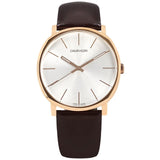  Shop Authentic Calvin Klein Posh Silver Dial Brown Leather Strap Watch for Men - K8Q316G6 - Luxxuri