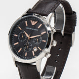  Shop Authentic Emporio Armani Renato Chronograph Grey Dial Brown Leather Strap Watch For Men - AR2513 - Luxxuri