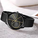  Shop Authentic Calvin Klein Minimal Black Dial Black Mesh Bracelet Watch for Men - K3M214X1 - Luxxuri