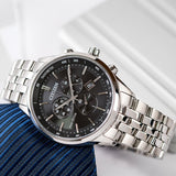  Shop Authentic Citizen Eco Drive Chronograph Black Dial Silver Steel Strap Watch For Men - AT2140-55E - Luxxuri