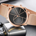  Shop Authentic Calvin Klein Minimal Black Dial Rose Gold Mesh Bracelet Watch for Men - K3M22621 - Luxxuri