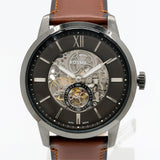  Shop Authentic Fossil Townsman Automatic Skeleton Black Dial Brown Leather Strap Watch for Men - ME3181 - Luxxuri