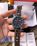  Shop Authentic Tissot PRS 516 Chronograph Blue Dial Brown Leather Strap Watch For Men - T100.417.16.041.00 - Luxxuri