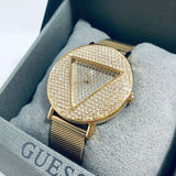  Shop Authentic Guess Iconic Diamonds Gold Dial Gold Mesh Bracelet Watch For Women - GW0477L2 - Luxxuri