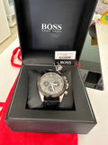 Shop Authentic Hugo Boss Ikon Grey Dial Black Leather Strap Watch for Men - 1513177 - Luxxuri