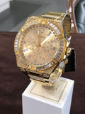  Shop Authentic Guess Zeus Diamonds Gold Dial Gold Steel Strap Watch for Men - GW0209G2 - Luxxuri
