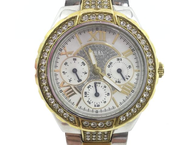  Shop Authentic Guess Viva Diamonds Silver Dial Two Tone Steel Strap Watch for Women - W0111L5 - Luxxuri