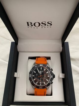  Shop Authentic Hugo Boss Energy Chronograph Quartz Black Dial Orange Rubber Strap Watch For Men - 1513970 - Luxxuri
