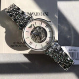  Shop Authentic Emporio Armani Meccanico Mother of Pearl Dial Silver Steel Strap Watch For Women - AR1991 - Luxxuri