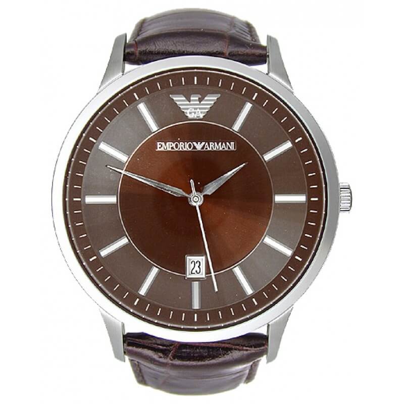  Shop Authentic Emporio Armani Renato Classic Brown Dial Brown Leather Strap Watch For Men - AR2413 - Luxxuri