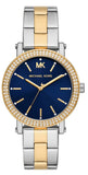  Shop Authentic Michael Kors Analog Blue Dial Two Tone Steel Strap Watch for Women - MKO1049 - Luxxuri
