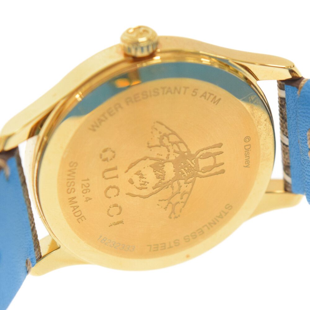  Shop Authentic Gucci G Timeless Disney Donald Duck Brown Dial Brown Leather Strap Watch For Women - YA1264167 - Luxxuri