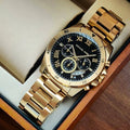  Shop Authentic Michael Kors Brecken Chronograph Quartz Black Dial Gold Steel Strap Watch For Men - MK8481 - Luxxuri