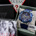  Shop Authentic Guess Genesis Multi Function Analog Blue Dial Blue Rubber Strap Watch For Men - W1254G1 - Luxxuri