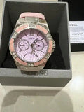  Shop Authentic Guess Limelight Quartz Diamonds Pink Dial Pink Denim Strap Watch For Women - W0775l15 - Luxxuri