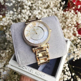  Shop Authentic Michael Kors Catlin Mother of Pearl Dial Gold Steel Strap Watch for Women - MK3332 - Luxxuri
