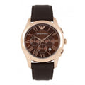  Shop Authentic Emporio Armani Chronograph Brown Dial Brown Leather Strap Watch For Men - AR1701 - Luxxuri