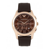  Shop Authentic Emporio Armani Chronograph Brown Dial Brown Leather Strap Watch For Men - AR1701 - Luxxuri