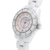  Shop Authentic Chanel J12 Quartz Diamonds Pink Dial White Steel Strap Watch for Women - J12 H5513 - Luxxuri