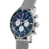  Shop Authentic Breitling Superocean Heritage B01 Chronograph 44 Blue Dial Silver Mesh Bracelet Watch for Men - AB0162161C1A1 - Luxxuri