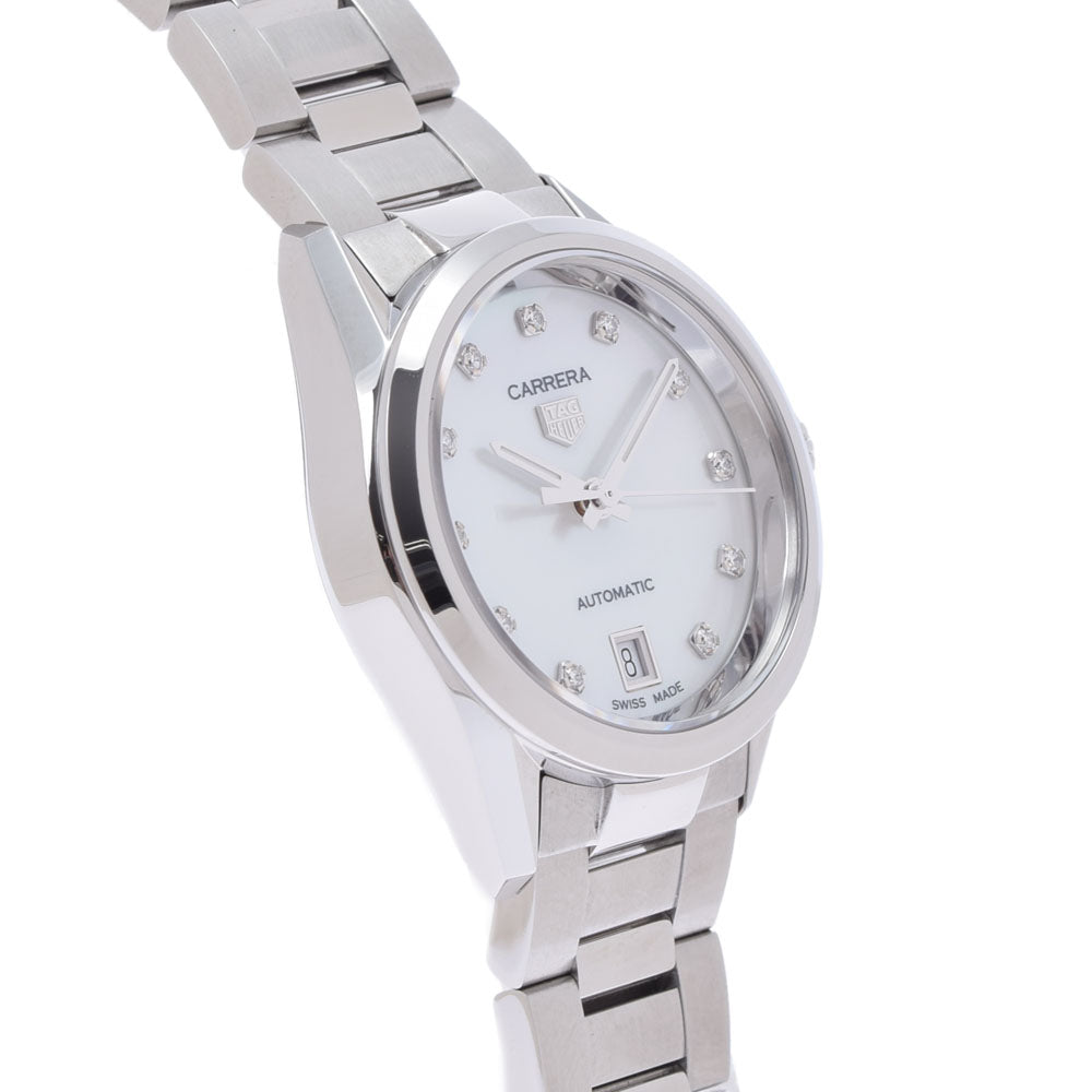  Shop Authentic Tag Heuer Carrera Diamonds Mother of Pearl Dial Silver Steel Strap Watch for Women - WBN2412.BA0621 - Luxxuri