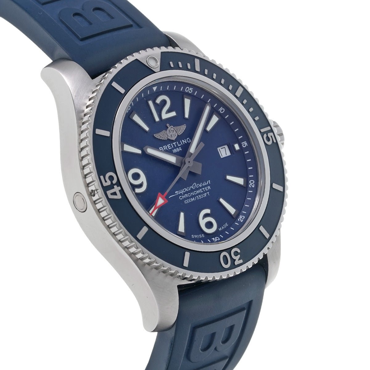  Shop Authentic Breitling Superocean 44mm Automatic Blue Dial Blue Rubber Strap Watch for Men - A17367D81C1S2 - Luxxuri