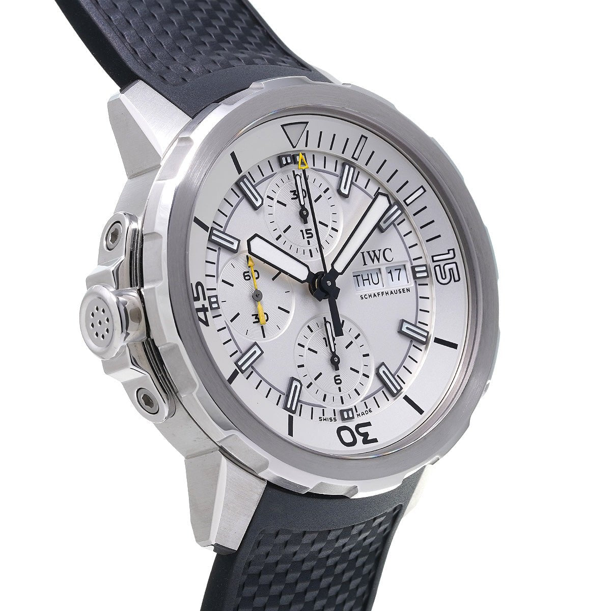  Shop Authentic IWC Aquatimer Chronograph White Dial Black Rubber Strap Watch for Men - IW376801 - Luxxuri
