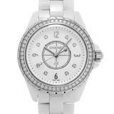  Shop Authentic Chanel J12 Quartz Diamonds White Dial White Steel Strap Watch for Women - J12 H3110 - Luxxuri