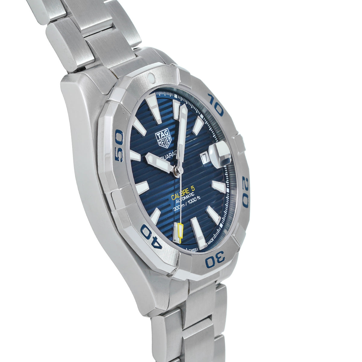  Shop Authentic Tag Heuer Aquaracer Automatic Blue Dial Silver Steel Strap Watch for Men - WBD2112.BA0928 - Luxxuri